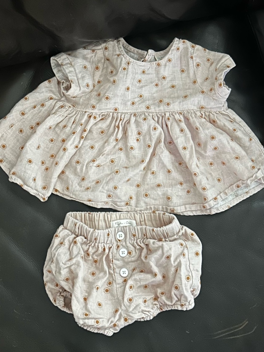 Rylee + Cru Baby Girls Boho Peplum Top and Bloomers Set 3-6 mo